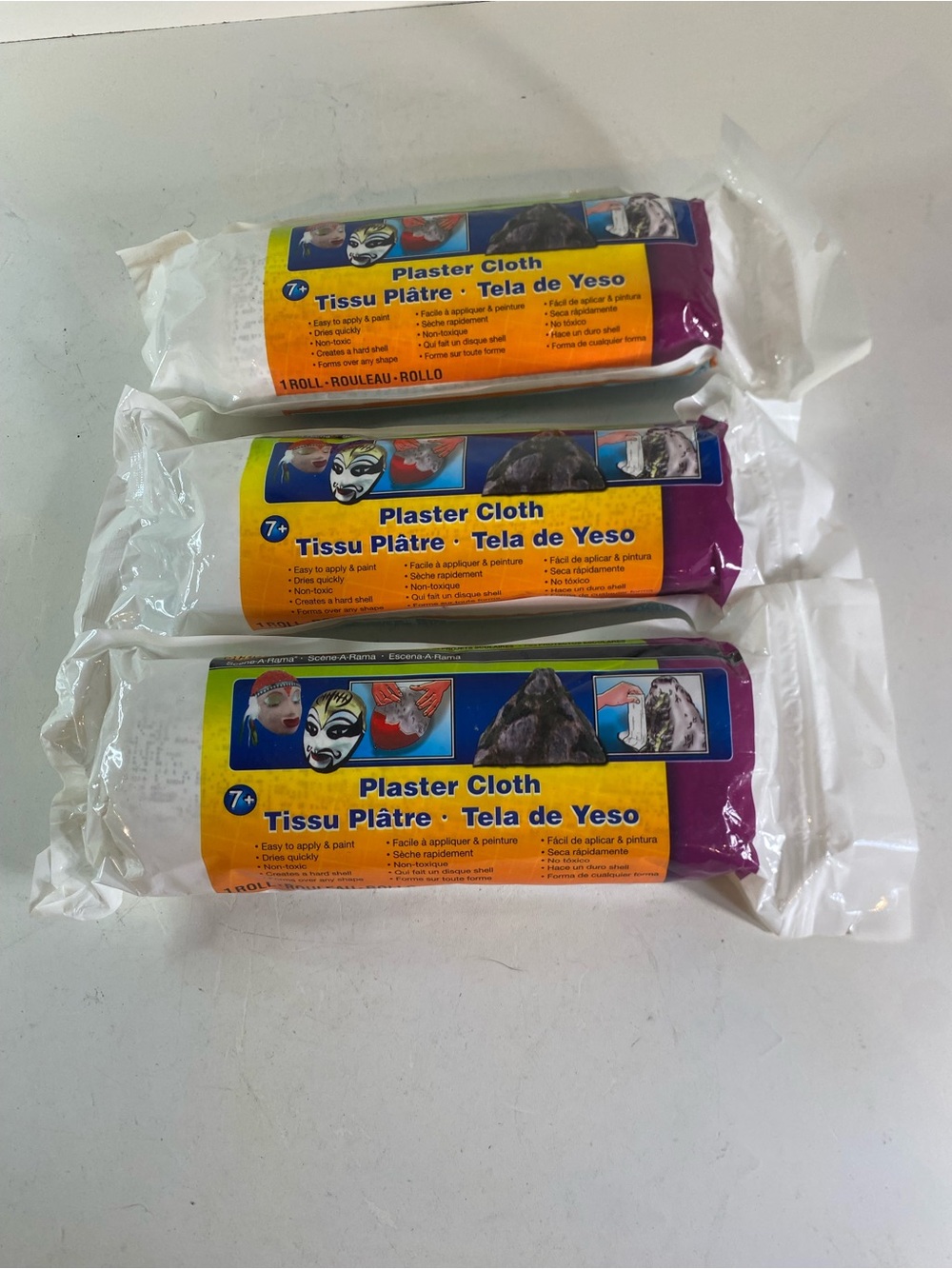 Lot Of 3 Woodland Scenics Plaster Cloth 7.5 Square Foot Roll